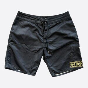 Chrome Hearts Black & Yellow Cross Patch Swimshorts